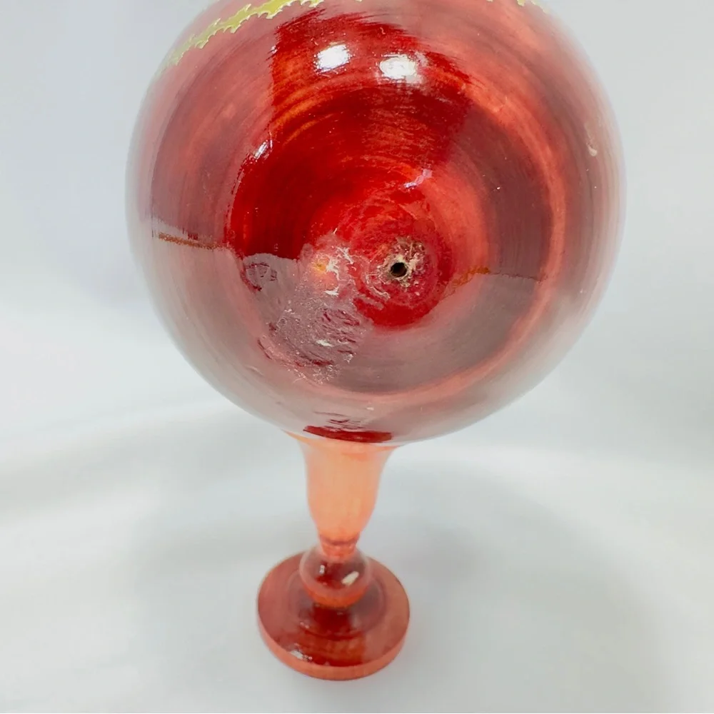 Russian Orthodox Religious Icon Red Gold Tone Decorative Egg Madonna and Child - Picture 5 of 16